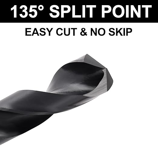 11/16 Drill Bit for Metal and Hardened Steel, 1/2 Inch Reduced Shank M35 Cobalt HSS Twist Heavy Duty Drill Bits, with Index Storage Case