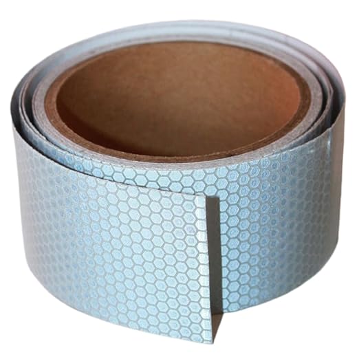 Non Fading Silver Reflective Tape 2 inch Wide, Outdoor Waterproof Safety Adhesive Stickers, High Visibility Industrial Marking Tape (11 feet)