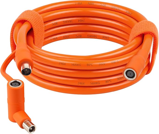 14AWG DC 8mm Extension Cable for Solar Panel 15FT,DC7909 Solar Panel Cable Female to Male with DC8020 Male Adapter Compatible with Aker,GZ Yeti,BLUETT,Jackery Portable Power Station - 15 Foot