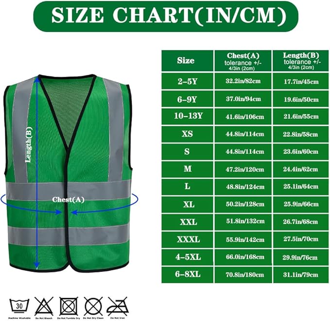 AYKRM 12 colour High visibility viz vest hi vis viz reflective work construction safety vest (XS-8XL)
