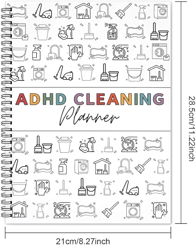 8.5x11 Inch Adhd Cleaning Planner, Daily Cleaning Schedule & Checklist, Cleaning Planner For Adults Women