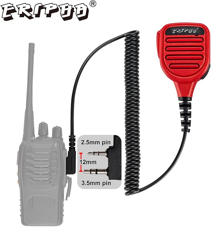 Speaker Microphone Shoulder Waterproof IP56 Compatible with Kenwood Two Way Radio with 3.5mm Jack (1 pcs)