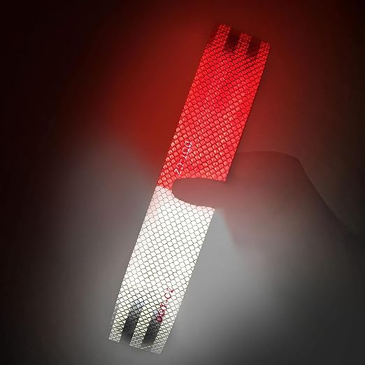 Reflective Tape Outdoor Red White 1 in X 150 FT (2 Rolls) Waterproof Self Adhesive DOT-C2 Trailer Safety Caution Reflective Dot Tape for Trucks Cars