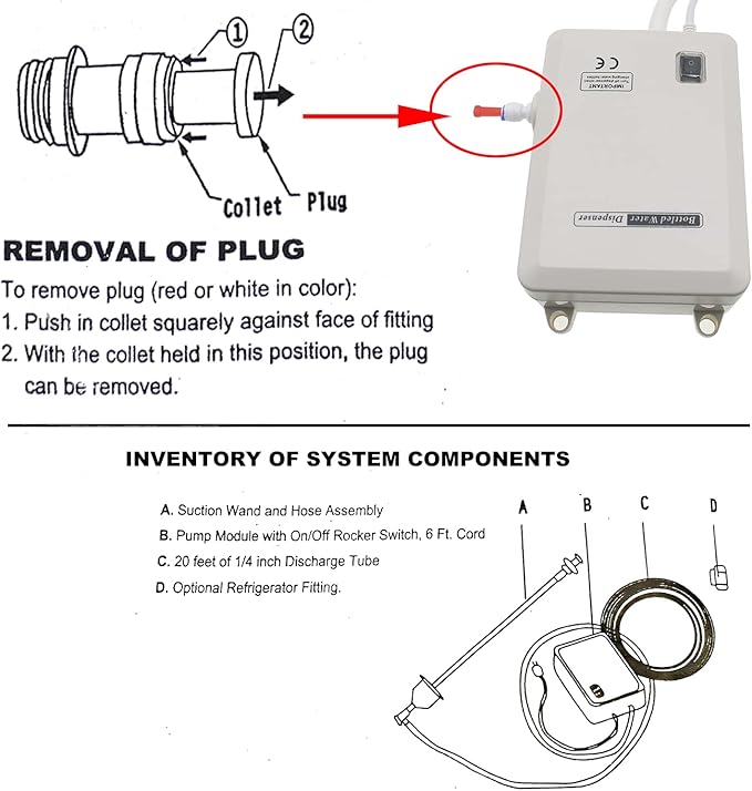TDRENERGY Bottle Water Dispenser Pump System Automatic 110V 40psi 1 GPM for Home/Office Kitchen Refrigerator Coffee Maker Ice Maker for 3 or 5 Gal Water Bottle Single Inlet