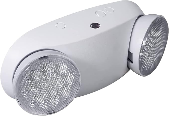 LED Emergency Lights with Battery Backup, Commercial Emergency Light, Two Adjustable LED Light Heads, UL 924 Qualified, AC120/277V, Hardwired Indoor Exit Lighting Fixtures for Business (1-Pack)