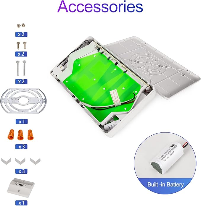 TANLUX Green Corded Exit Sign with 1.0 Meter Plug in Cord, Plug in Exit Sign with Battery Backup Lights for Business, Commerical Emergency Lighting, UL Listed, AC 120/277V, Double Face