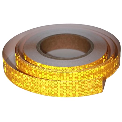 Yellow Reflective Tape 1 inch Wide, Outdoor Waterproof High Visibility Strong Safety Adhesive Tape (66 feet)