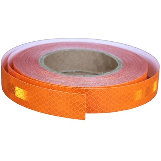 Non Fading Reflective Tape Orange Outdoor Waterproof 1 inch, High Visibility Warning Industrial Marking Tape, Safety Stickers (68 feet)