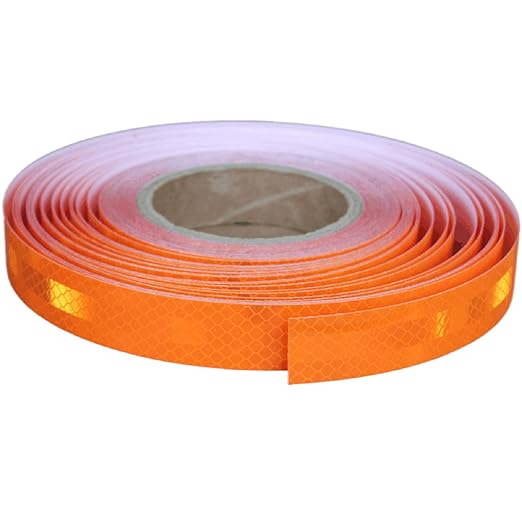 Non Fading Reflective Tape Orange Outdoor Waterproof 1 inch Wide, High Visibility Safety Warning Reflector Sticker Strips (168 feet)