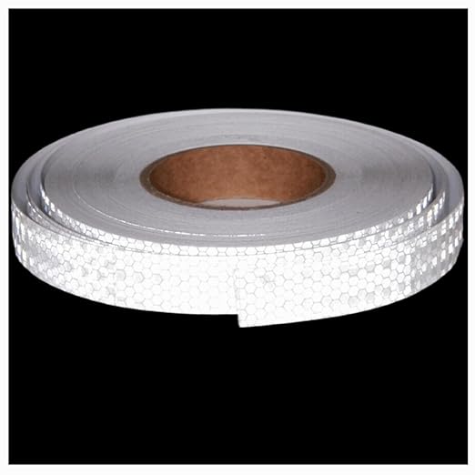 White Reflective Tape Outdoor Waterproof 1 inch Wide, High Visibility Warning Industrial Marking Tape,Safety Stickers (168 feet)