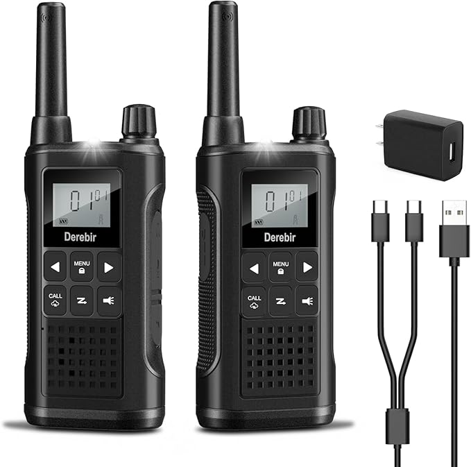 Walkie Talkies Long Range for Adults-2 Pack Rechargeable Walkie Talkies 22 FRS Channels 2-Way Radios with NOAA Weather Alert,VOX,Flashlight and 1500mAh Li-ion Battery for Family Camping Hiking