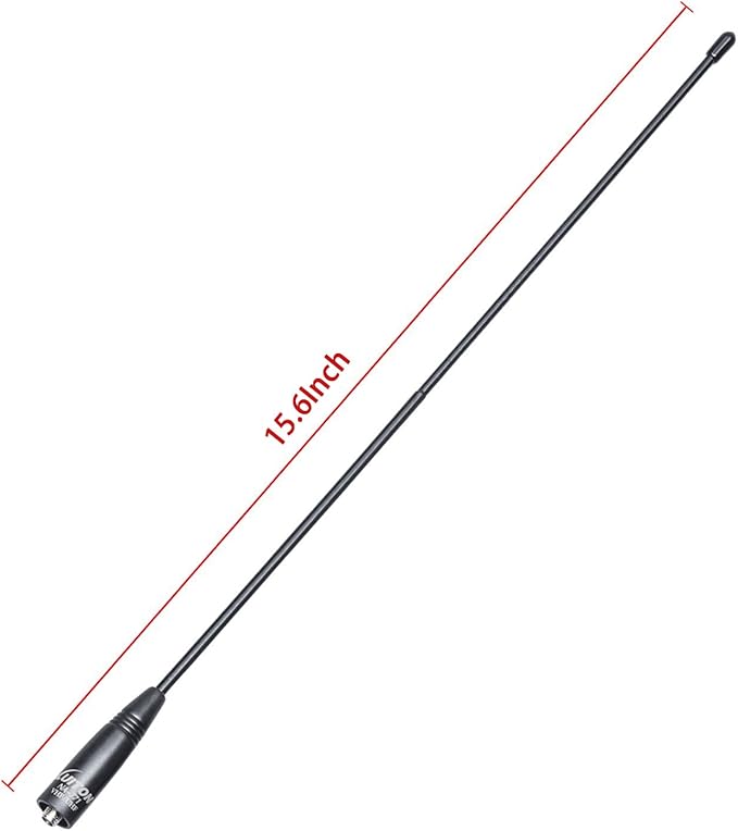 Radio Antenna for BaoFeng UV-5R/888S Long Range Walkie Talkie Antenna 15.6-Inch Whip VHF/UHF (144/430Mhz) Antenna SMA-Female（1 Pack）