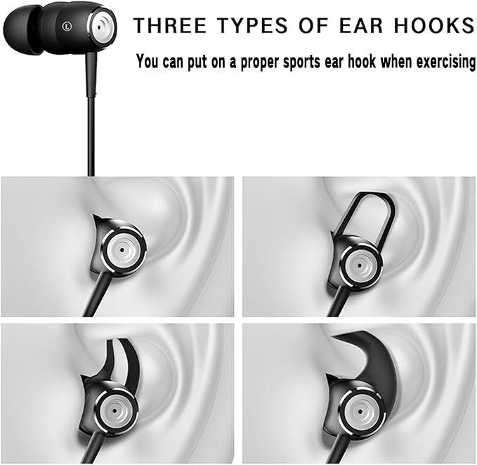 USB C ENC in Ear Headphones with Mic Calls Noise-Canceling Wired Earbuds with Dynamic Bass,(Ear Hooks can be Attached) DAC USB Type C Earphones for iPhone 17 16 15 Pro Max Plus Air iPad Pro Samsung
