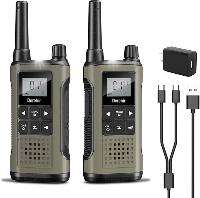 Walkie Talkies Long Range for Adults-2 Pack Rechargeable Walkie Talkies 22 FRS Channels 2-Way Radios with NOAA Weather Alert,VOX,Flashlight and 1500mAh Li-ion Battery for Family Camping Hiking