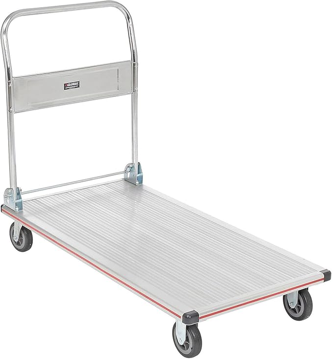 Global Industrial Folding Platform Truck, Aluminum, 48 x 24, 600 Lb. Capacity