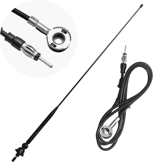 ASOOLL Black Boat Marine Radio Antenna FM AM Aerial 26.5 inch for Car Turk ATV UTV Yacht Tractor RV
