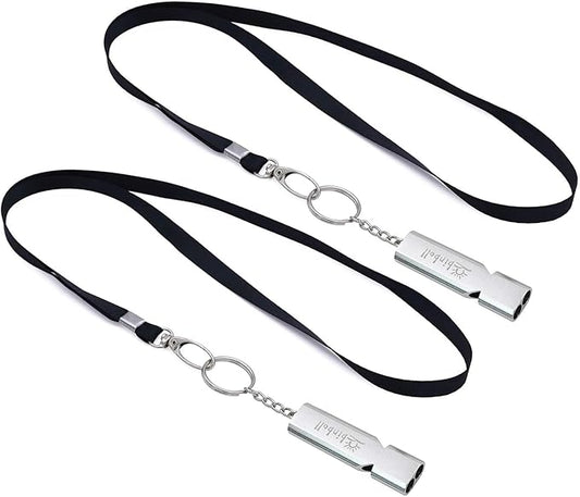 Emergency Whistles Lifeguard Safety Whistle with Lanyard and Keychain for Outdoor Camping Hiking Boating Backpacking Fishing Kayak Kids Rescue Signaling Loud Survival Whistle