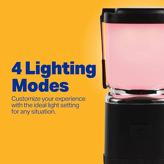 LUXPRO LP189 Mini Lantern - USB-C Rechargeable Camping Light - with 4 Color Modes - Dimmable LED Portable Lantern for Hiking & Emergency - Handy Compact Design (Black, 3-Pack)