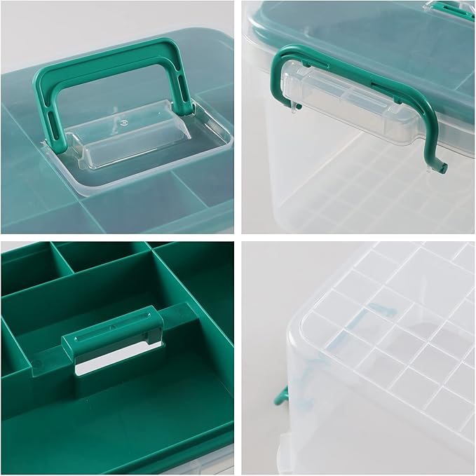Clear Plastic Medicine First Aid Storage Box, Family Emergency Kit Storage Box, F