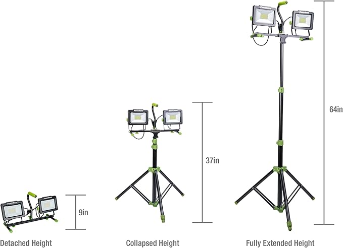 PowerSmith PWLD140T 14,000 Lumen Tripod LED Work Light with All Metal 60 in. Telescoping Tripod Stand