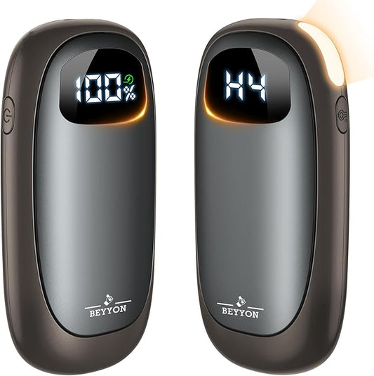 Hand Warmers Rechargeable-Electric Hand Warmers, Max 16 Hrs Warmth Up to 127℉, LED Display & Flashlight, Dual-Side Heating Portable Heater, Hunting Camping Essentials, Gifts for Men Women Raynauds