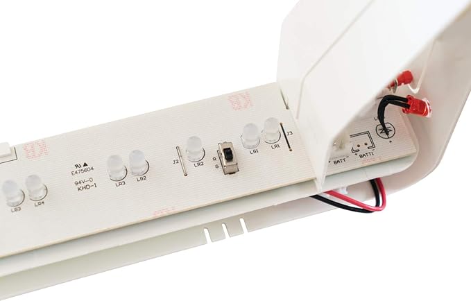 Lithonia Lighting Basics LED Exit Sign/Emergency Light Combo, Red/Green Switchable Exit Sign and Emergency Lights for Business, 2-Head Fixture, Square Lamp Heads, White (ECRG SQ M6)