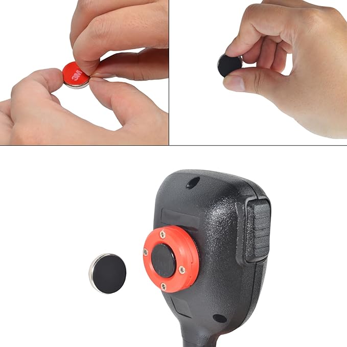 TWAYRDIO CB Mic Magnetic Holder, CB Radio Microphone Holder Mounting Kit for Cobra Uniden LUITON Astatic (Red)