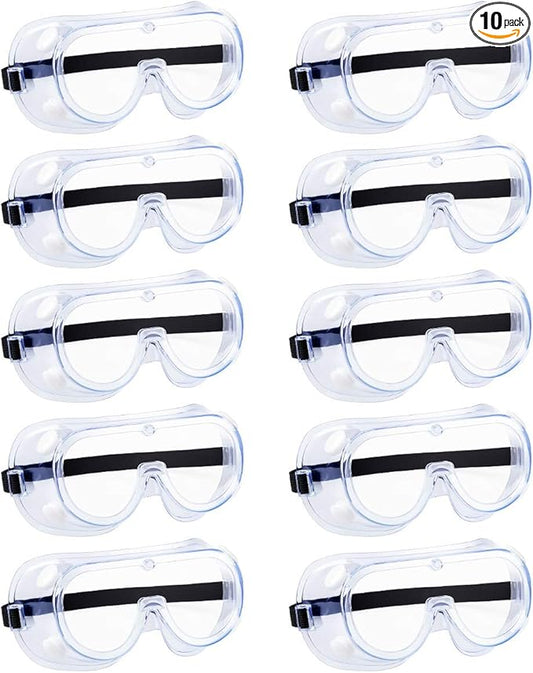 YunTuo 10 Pack Anti-fog Protective Safety Goggles,Safety Glasses,For Industrial,Family Work