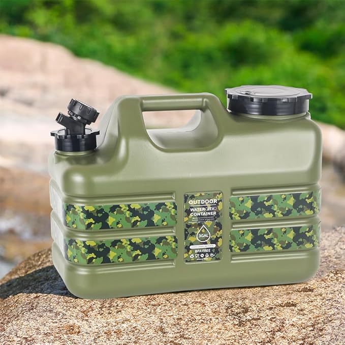 ASIEIT 3 Gallon/5 Gallon Water Jug with Spigot, Portable Water Tank BPA Free, Leak-Proof Water Containers for Camping Water Storage Containers for Emergency Outdoor Hiking Picnic, Green/Yellow/White