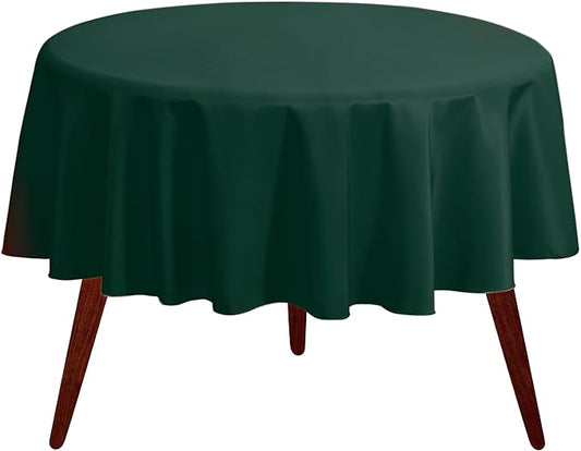 Gee Di Moda Round Tablecloth - 90 Inch Hunter Green Round Table Cloth for 30 to 60 Inch Round Tables - Heavy Duty Washable Fabric - for Buffet Table, Holiday Party, Dinner, Wedding & Baby Shower