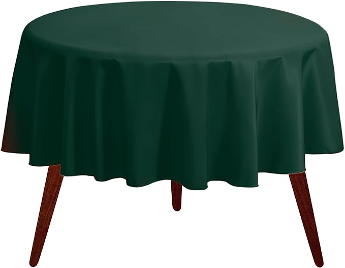 Gee Di Moda Round Tablecloth - 120 Inch Hunter Green Round Table Cloth for 60 to 96 Inch Round Tables - Heavy Duty Washable Fabric - for Buffet Table, Holiday Party, Dinner, Wedding & Baby Shower