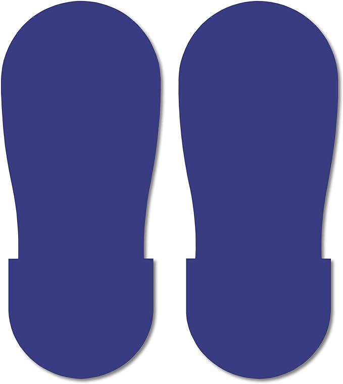 Mighty Line Big Footprints Floor Marking Tape for Safety, Caution, Warning, Heavy-Duty, Peel and Stick, Adhesive, Industrial Quality, 12" Long x 5" Wide, Blue, Pack of 50