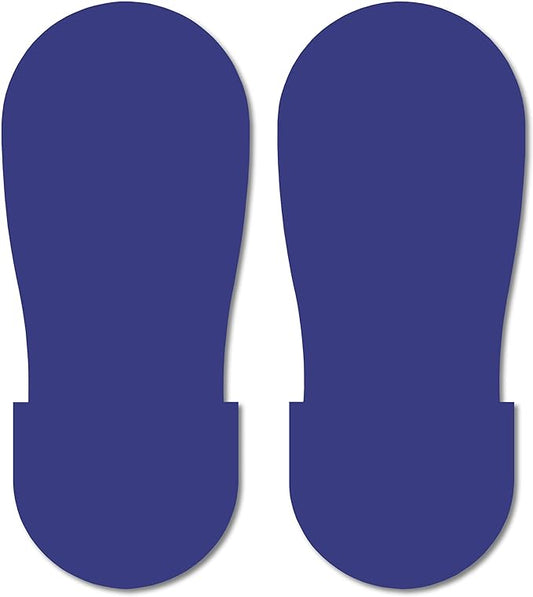 Mighty Line Big Footprints Floor Marking Tape for Safety, Caution, Warning, Heavy-Duty, Peel and Stick, Adhesive, Industrial Quality, 12" Long x 5" Wide, Blue, Pack of 50