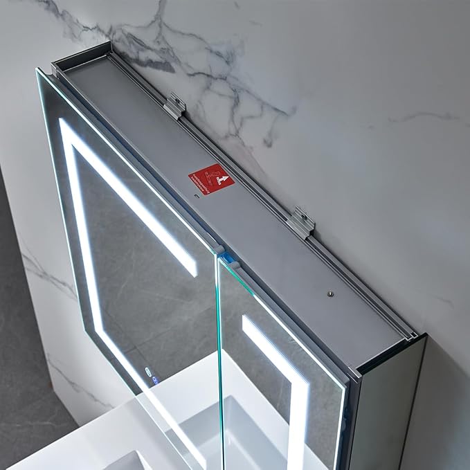Blossom LED Medicine Cabinet Mirror for Bathroom 30x26, Lighted Medicine Cabinet with Mirror, Recessed/Surface Mount, Anti-Fog, Dimmable, 3 Color Light Makeup, Wall Mounted Storage Cabinet