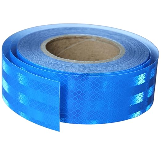 Non Fading Reflective Tape Blue 2 inch Wide, Outdoor Waterproof High Visibility Safety Warning Reflector Sticker Strips (68 feet)