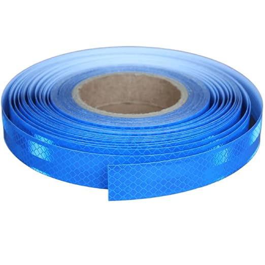 Non Fading Reflective Tape Blue 1 inch Wide, Outdoor Waterproof High Visibility Safety Warning Reflector Sticker Strips (168 feet)