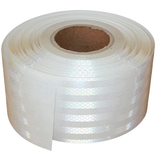 Non Fading Reflective Tape White Outdoor Waterproof 4 inch Wide for Truck, High Visibility Safety Warning Adhesive Strips (166 feet)
