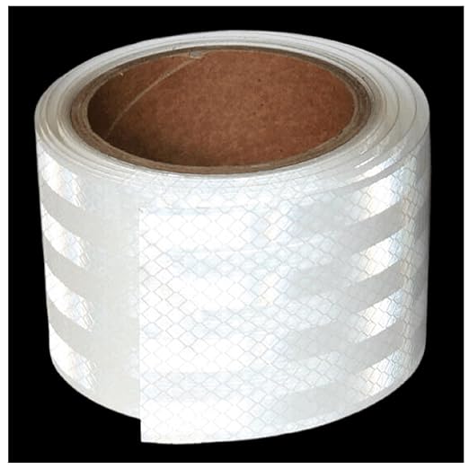 Non Fading Reflective Tape White Outdoor Waterproof 3 inch Wide for Truck, High Visibility Safety Warning Adhesive Strips (10 feet)