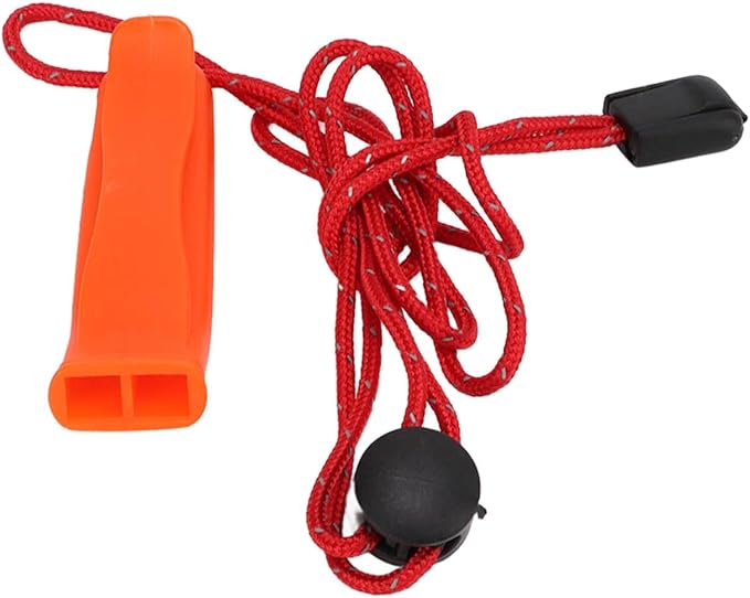 Pwshymi Emergency Whistle Sturdy, Super Loud Safety Whistle for Outdoor Hiking, Camping, Plastic Orange