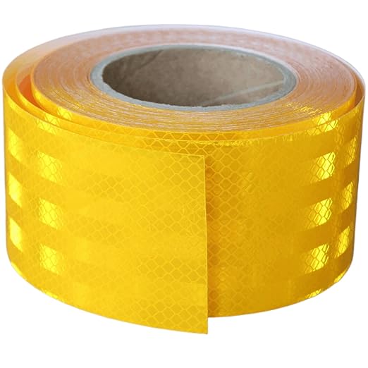 Yellow Reflective Tape 3 inch Wide for Trucks, Outdoor Waterproof High Visibility Safety Warning Reflector Sticker Strips (68 feet)
