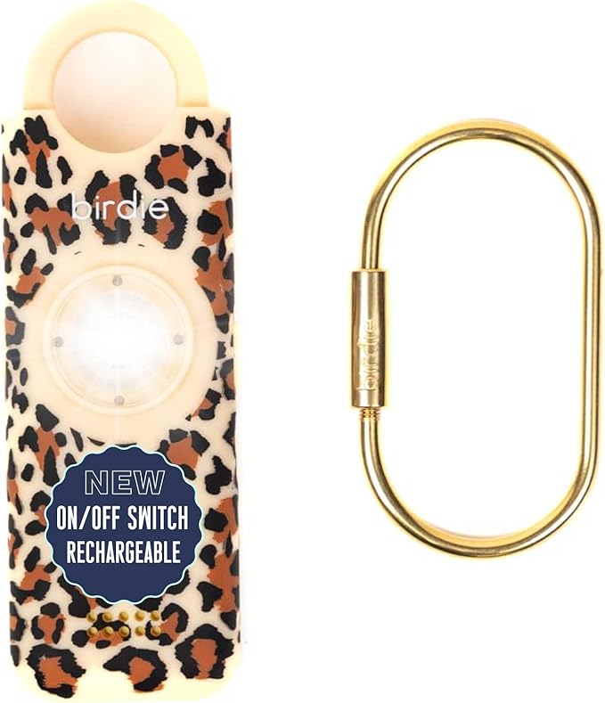 She’s Birdie 3.0 New Version – The Original Personal Safety Alarm for Women by Women–Loud Siren, Flash Light and Rechargeable Battery in a Variety of Colors (Cheetah)