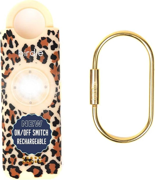 She’s Birdie 3.0 New Version – The Original Personal Safety Alarm for Women by Women–Loud Siren, Flash Light and Rechargeable Battery in a Variety of Colors (Cheetah)