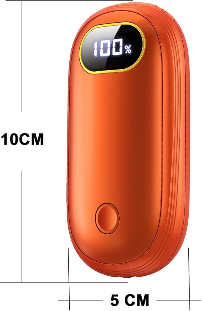 Electric Hand Warmers Rechargeable with Power Bank, LED Display, 17Hrs Warmth, Dual-Side 4 Levels Fast Heating Portable Pocket Heater for Hunting, Camping, Golf, Outdoor, Gifts for Women/Men