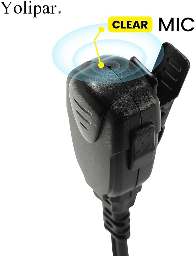 10 PCS CP200D RDM2070D Surveillance Earpiece Compatible with Motorola Radio CLS1410 CLS1110 CP200 GP300 GP2000 Walkie Talkie Radio with PTT Mic Tansparent Acoustic Tube Headset