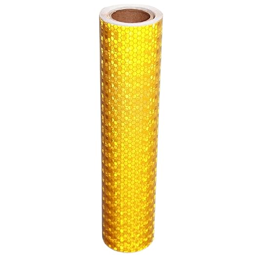 Yellow Reflective Tape Outdoor Waterproof 12 inch Wide, High Visibility Warning Safety Strong Industrial Marking Tape (10 feet)