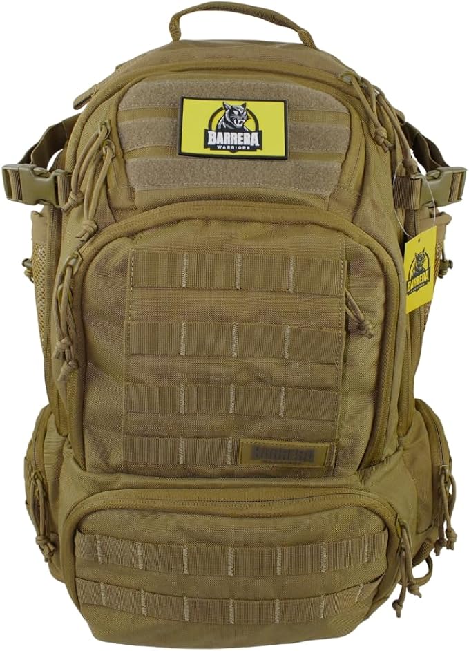 Tactical Backpack 50L/55L -Military Backpack- Large tactical backpack-3 Day Assault Pack -Molle Bag. Durable Travel Backpack hiking backpack(COYOTE BROWN.)