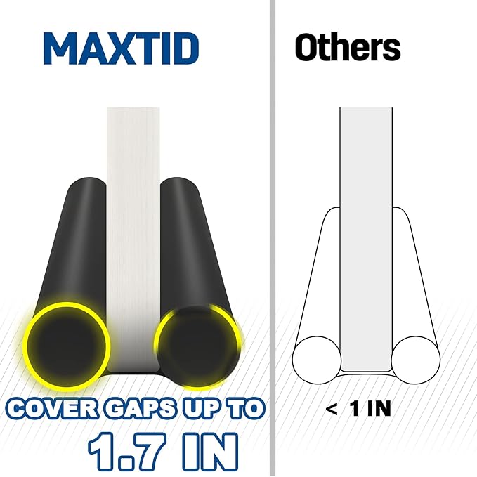 MAXTID Under Door Draft Stopper Cold Air Blocker - Large Doors Seal Gap Bottom of Doors 36" Adjustable 30" 32" 34" Weather Stripping Blocker Interior Front Door Sweep Bedroom Must Have