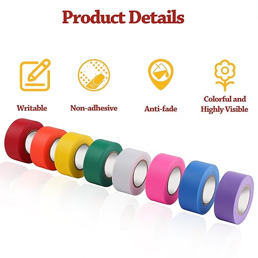 GEYYANG Yellow Flagging Tape,3.35 Mil Thick,1-3/16" x 98ft, 6 Rolls - NO Adhesive Plastic Ribbon Neon Marking Tape for Tree Marking, Hunting, Boundaries Hazardous Areas,Trail Marking, Barricade Tape