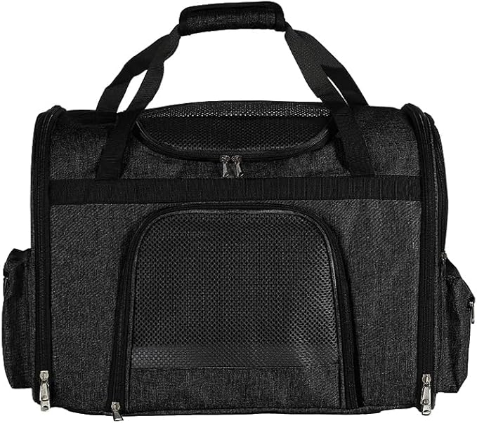pet Bag Multi Purpose pet Bag Collapsible Portable for Dog cat go Out Traveling Carrier Backpack for Secret Adventures Cat and Dog (Black, S:17.7"X10.6"X12.6”)