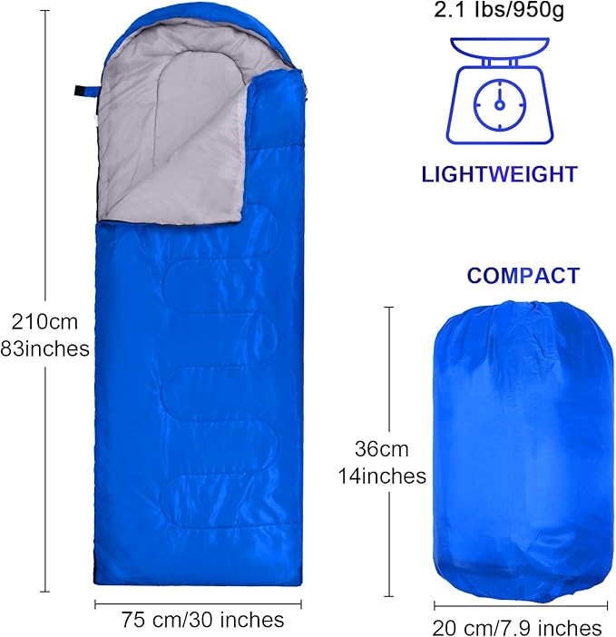 Macarrie 6 Pack Bulk Sleeping Bags for Homeless Donation, 0 Degree Waterproof Sleeping Bags with Compression Sack for Adults Winter Cold Weather Care Camping Hiking Emergency